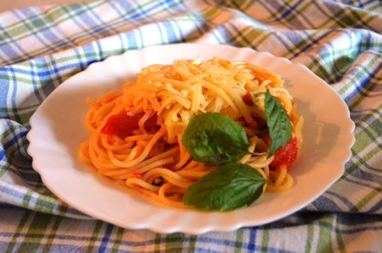 One Pan Pasta (One Pot Pasta) — Спагетти с помидорами и базиликом.