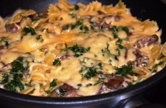 Паста с куриной печенью