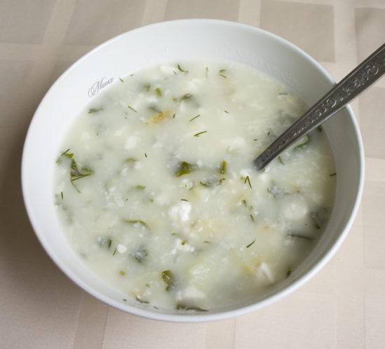Картофельный суп с брынзой